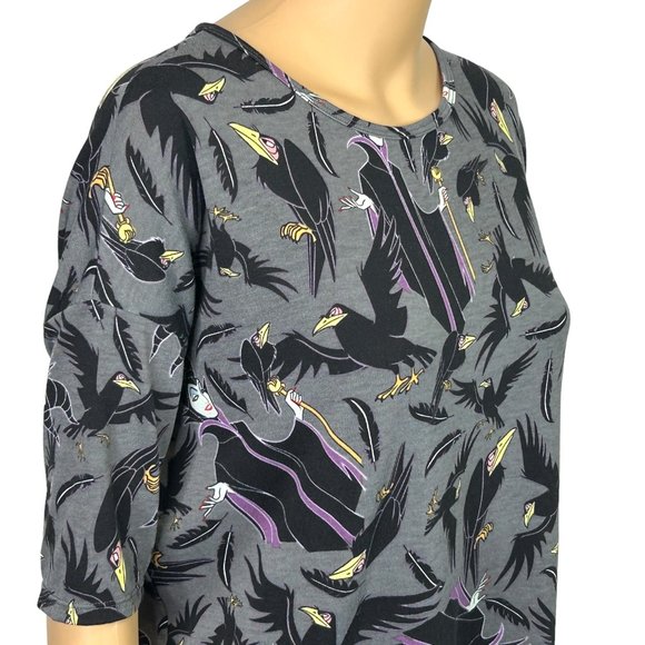 LuLaRoe Womens XS Disney Sleeping Beauty Maleficent Villain Tunic‎ Blouse Shirt - Picture 4 of 12